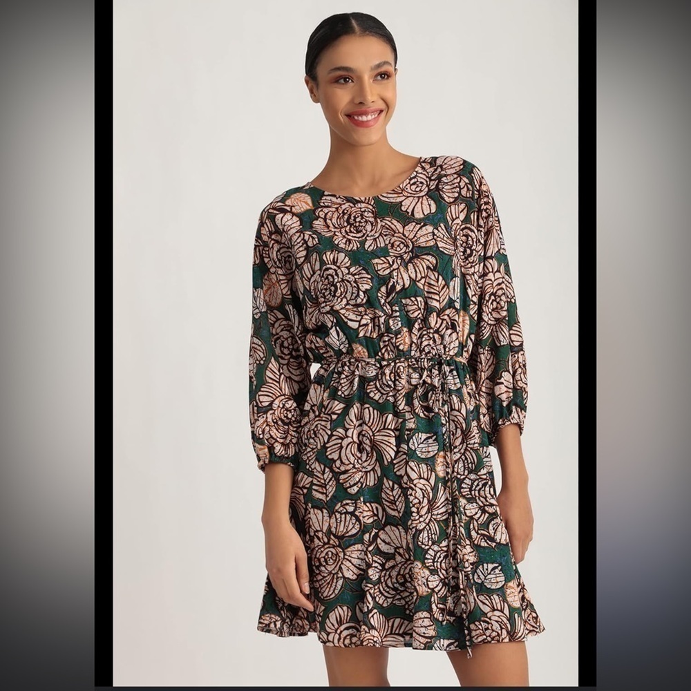 NWT DONNA MORGAN Women's Floral Printed Dress with Mini Godet Skirt boho size 8